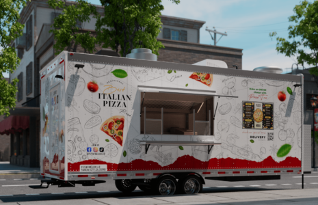Pizza Food Trailer Final Wrap California